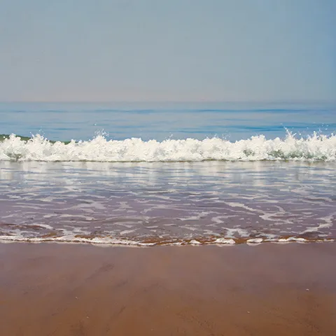 David DJ Johnson painting of wave gently breaking on sandy beach