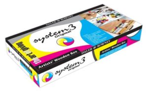 System 3 acrylics set in a wooden box £41.60. Perfect gifts for artists.