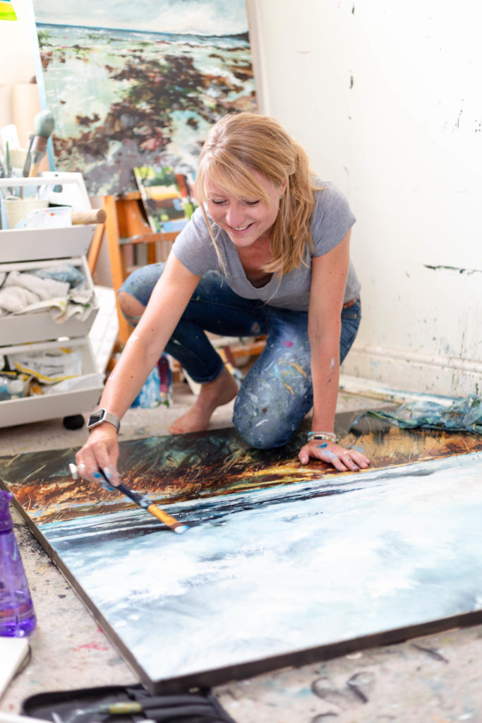 Mel Cormack-Hicks at work in her studio