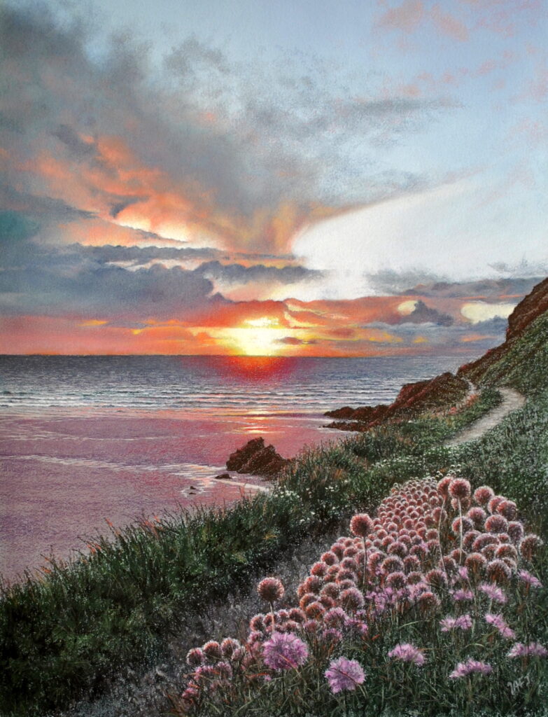 Cornwall sunset by Ivan Jones. Guest blog for Pegasus Art. 