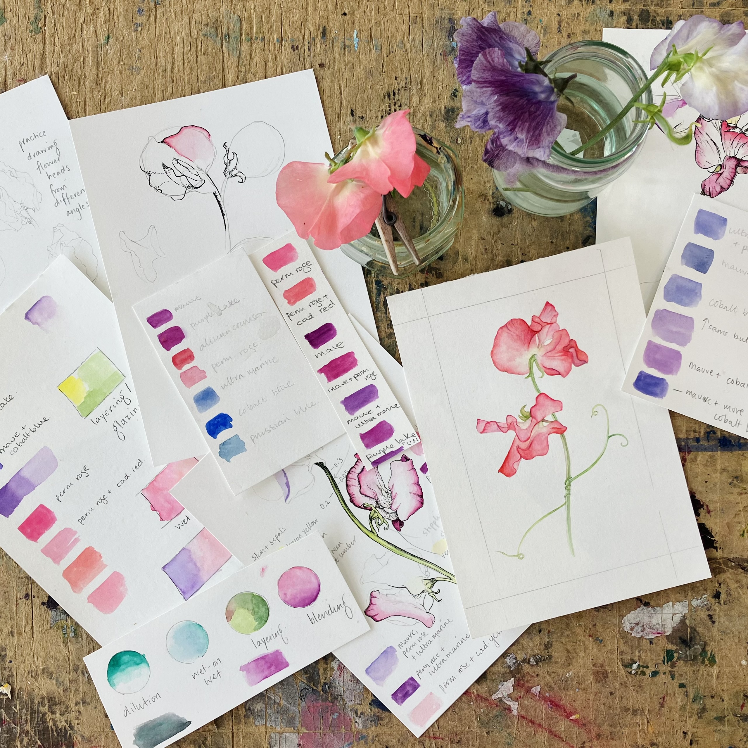 Learn how to paint seasonal flowers with botanical artist Karen Green