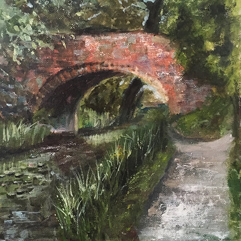 David DJ Johnson - outdoor painting workshop finished painting of canal and bridge