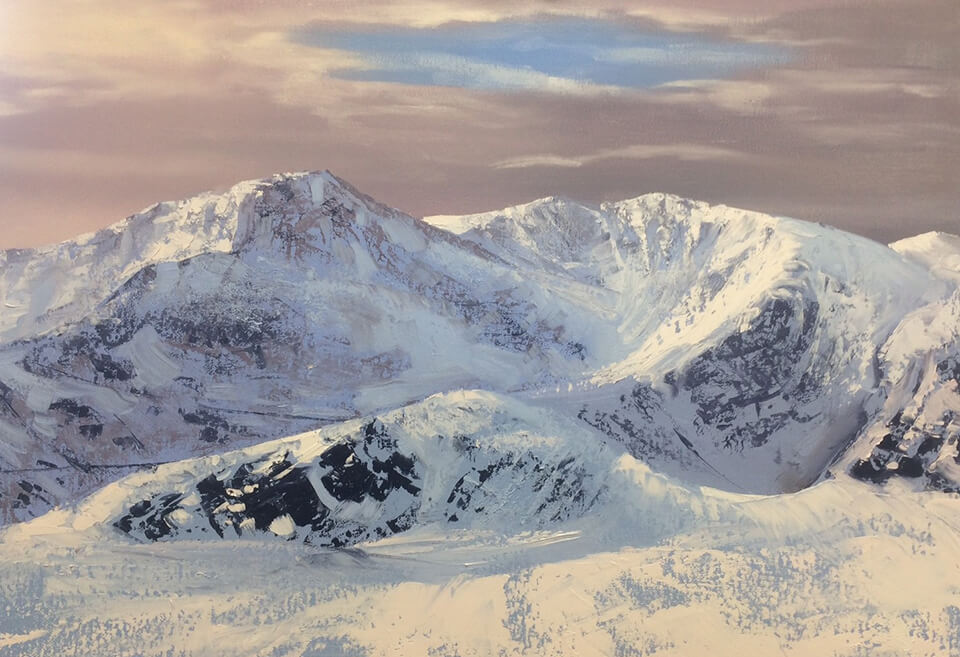 David Johnson DJ - winter mountain landscape painting