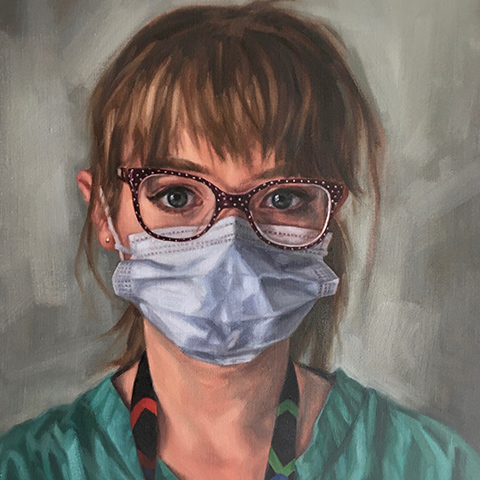 Mark Fennell - portrait nurse wearing mask and glasses