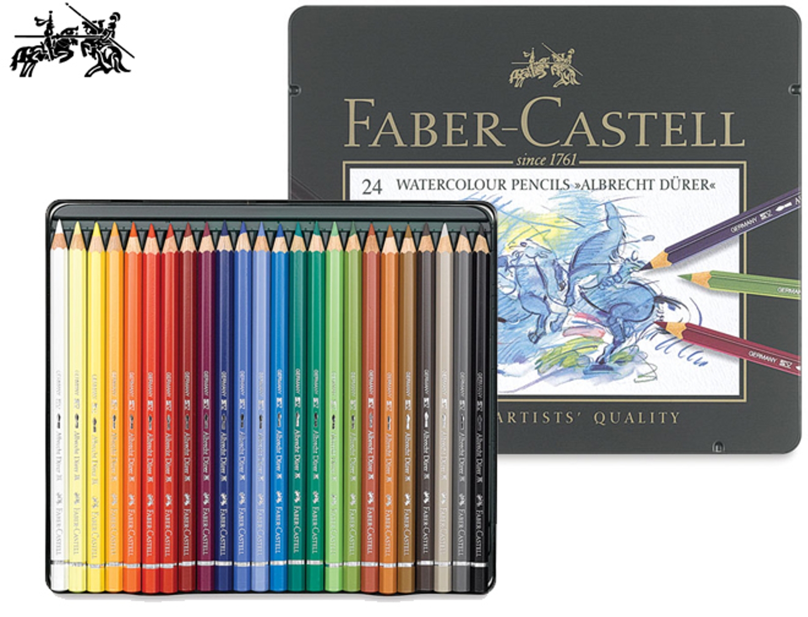 Pegasus　Faber-Castell　£47.60　Colours　24　Durer　Set　Tin　Albrecht　Pencils　Watercolour　Art