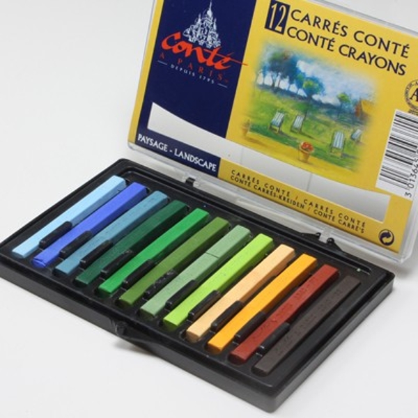 Conte Carres Crayons Landscape Set Of 12 Colours - £19.10 - Pegasus Art