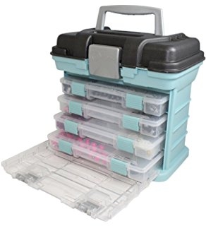 Arts & Craft Supply Case Blue First Aid Storage Box w/ Removable Tray 