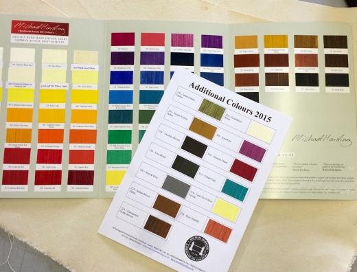Michael Harding Oil Paint Handpainted Colour Chart 14 99 Pegasus Art - Williamsburg Handmade Oil Paints Color Chart