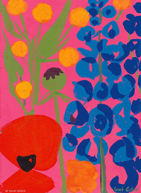 Sarah Gillard poppy and flowers painting